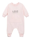 GIVENCHY GIRL'S LOVE LOGO-PRINTED COVERALL,PROD244650032