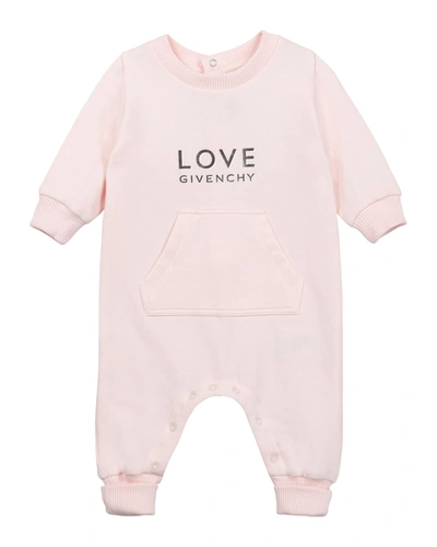 Givenchy Kids' Girl's Love Logo-printed Coverall In 45s Lt Pink