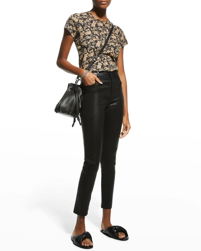 Rag & Bone Poppy Print Organic Cotton Top In Camelmult