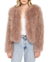 Lamarque Deora Feather Jacket Dusty Rose In Dusty Rose