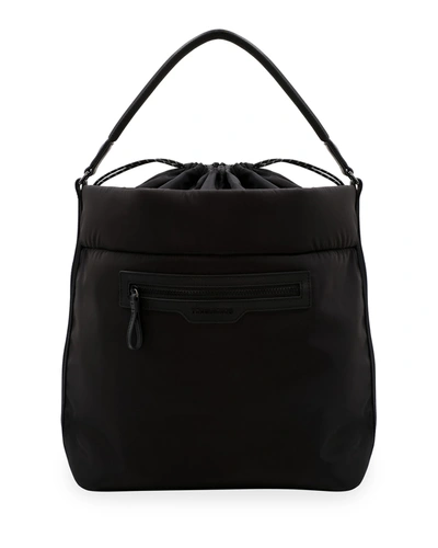 Transience Swing Water-resistant Mesh Nylon Shoulder Bag In Core Black Nylon