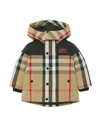 BURBERRY BOY'S MINI CHRISSY CHECK PARKA COAT,PROD244580225