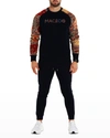 Maceoo Men's Graphic Luxe Raglan Sweater In Blue