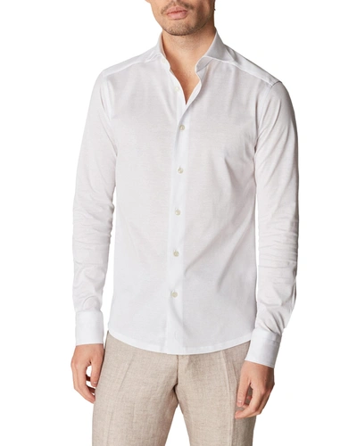Eton Contemporary Fit Jersey Shirt In Brown