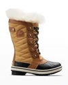 Sorel Kid's Tofino Ii Tall Hiking Boots With Fur-trim In Curry Elk