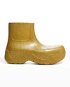 Bottega Veneta Metallic Puddle Rain Booties In Gold
