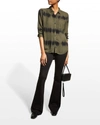Rails Hunter Printed Button-down Shirt In Olive Black Waves