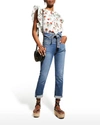 See By Chloé Ruffled Floral-print Cotton-poplin Blouse In Multicolor Wht1