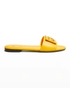 Fendi Ff Tube Medallion Flat Sandals In Mimosa