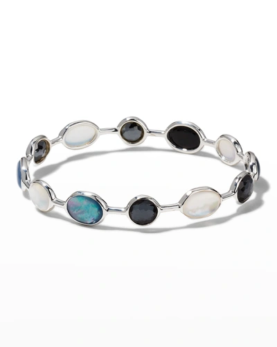 Ippolita Sterling Silver Rock Candy Multi-stone Bangle Bracelet In Blunotte