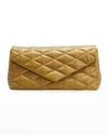 Saint Laurent Sade Puffy Leather Envelope Clutch Bag In Olive Drab