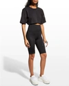 Adidas By Stella Mccartney X Stella Mccartney Cropped T-shirt In Black Sofpow