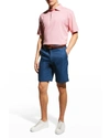 Peter Millar Men's Jubilee Stripe Polo Shirt In Lava Rock