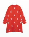 BURBERRY GIRL'S DENISE TB & STAR EMBROIDERED SWEATER DRESS,PROD244680626