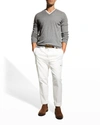 Brunello Cucinelli V-neck Wool-cashmere Jumper In Cg217 Med Grey