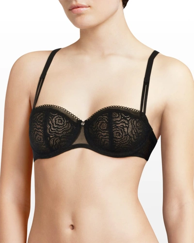 Chantelle C Jolie Floral Lace Demi Bra In Black