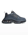 Balenciaga Men's Triple S Clear-sole Sneakers In Dark Grey