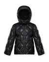 MONCLER GIRL'S KAMILE LAQUE QUILTED HOODED PUFFER JACKET,PROD244720063