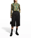 La Doublej Boy Tiger Tiles Print Silk Button-down Shirt In Tiger Tiles