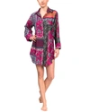 Everyday Ritual Rick Floral Cotton & Silk Blend Sleep Shirt In Navy English Gard