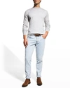 Brunello Cucinelli Men's Wool-cashmere Crew Sweater In Grey