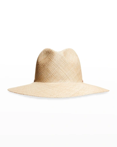Janessa Leone Bess Straw Wide-brim Fedora Hat In Neutral
