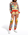 Dolce & Gabbana Printed Cotton-jersey Track Pants In Multiprint