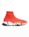Balenciaga Men's Speed Lt. 20 Knit Sock Trainer Sneakers In Roug.nero