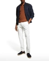 Theory Men's Zaine Patton Slim-straight Chino Pants In Ivory