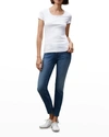 Lafayette 148 Petite Swiss Cotton Rib Scoop Neck Tee In White
