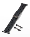 Michele Five-link Silicone-wrapped Bracelet Band For Apple Watch, Black In Black