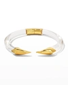 Alexis Bittar Mirrored Pyramid Brake Hinge Bracelet In Clear