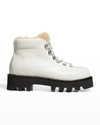 Proenza Schouler Calfskin Shearling Hiking Booties In 112 Cream