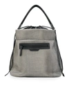 Transience Swing Water-resistant Mesh Nylon Shoulder Bag In Silver Mesh