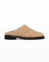 Staud Astro Quilted Faux Shearling Mules In Doe
