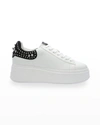 Ash Moby Studs Platform Sneaker In White/black
