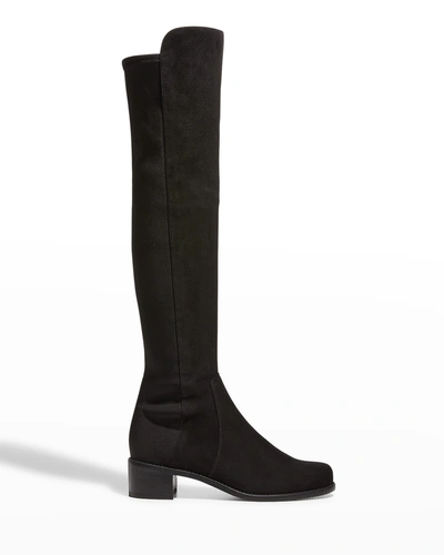 Stuart Weitzman Reserve Stretch Suede Over-the-knee Boots In Black