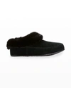 Sorel Go Coffee Run Suede Slippers In Black Sea Salt