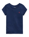 Polo Ralph Lauren Girl's Logo Embroidered T-shirt In Blue