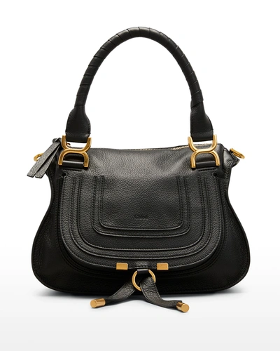 Chloé Marcie Small Leather Satchel Bag In Black