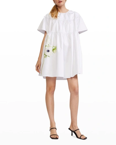 Cynthia Rowley Poppy Tiered Swing Dress In White