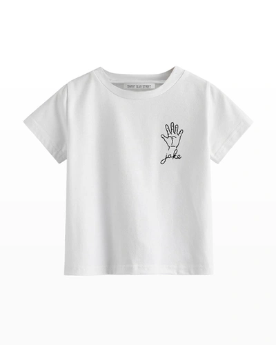 Sweet Olive Street Kid's This Many Birthday 5 Hand Personalized T-shirt, Sizes 5-6 In White