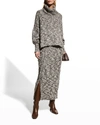 Adam Lippes Wool Boucle Turtleneck Sweater Chocolate Brown In Multi Chocolate