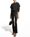 Frame Round-neck Recycled-cashmere Sweater In Charcoal Heather