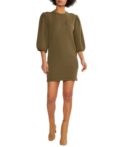 Etica Isabelle Puff-sleeve Dress In Green