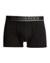 BALMAIN MEN'S JERSEY SHINY-LOGO BOXER TRUNKS,PROD245240142