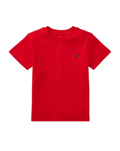 Ralph Lauren Kids' Logo Embroidered Cotton Jersey T-shirt In Red