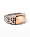 LAGOS HIGH BAR TWO-TONE ROSE GOLD SMOOTH PLATE RING,PROD244140255