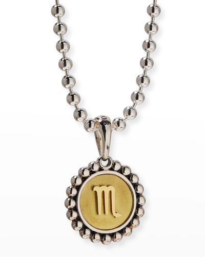 Lagos Signature Caviar Zodiac Two-tone Circle Pendant In Scorpio