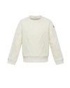 MONCLER GIRL'S CABLE-KNIT LOGO SWEATER,PROD244710176